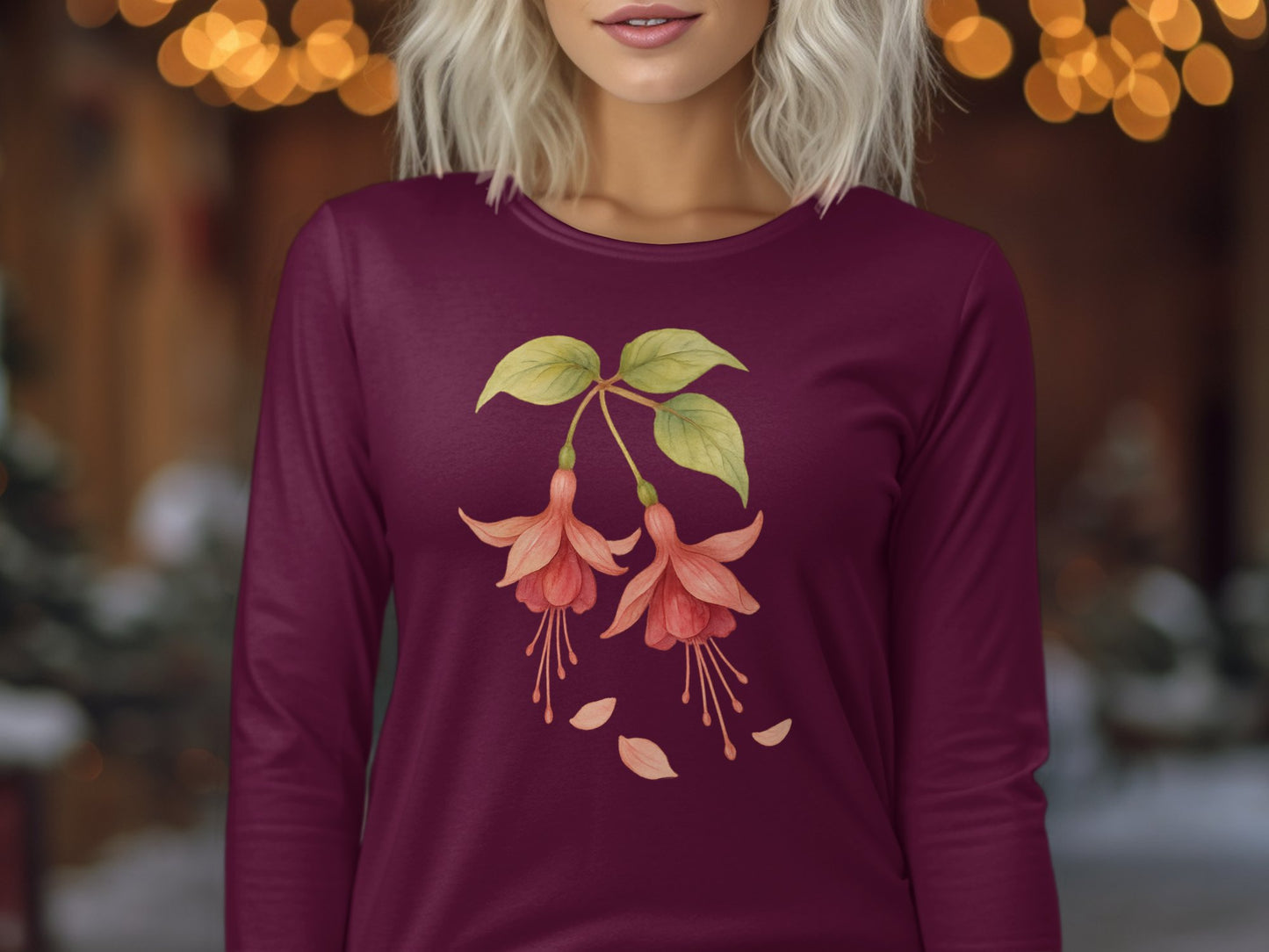 Elegant Floral Design Long Sleeve Shirt product