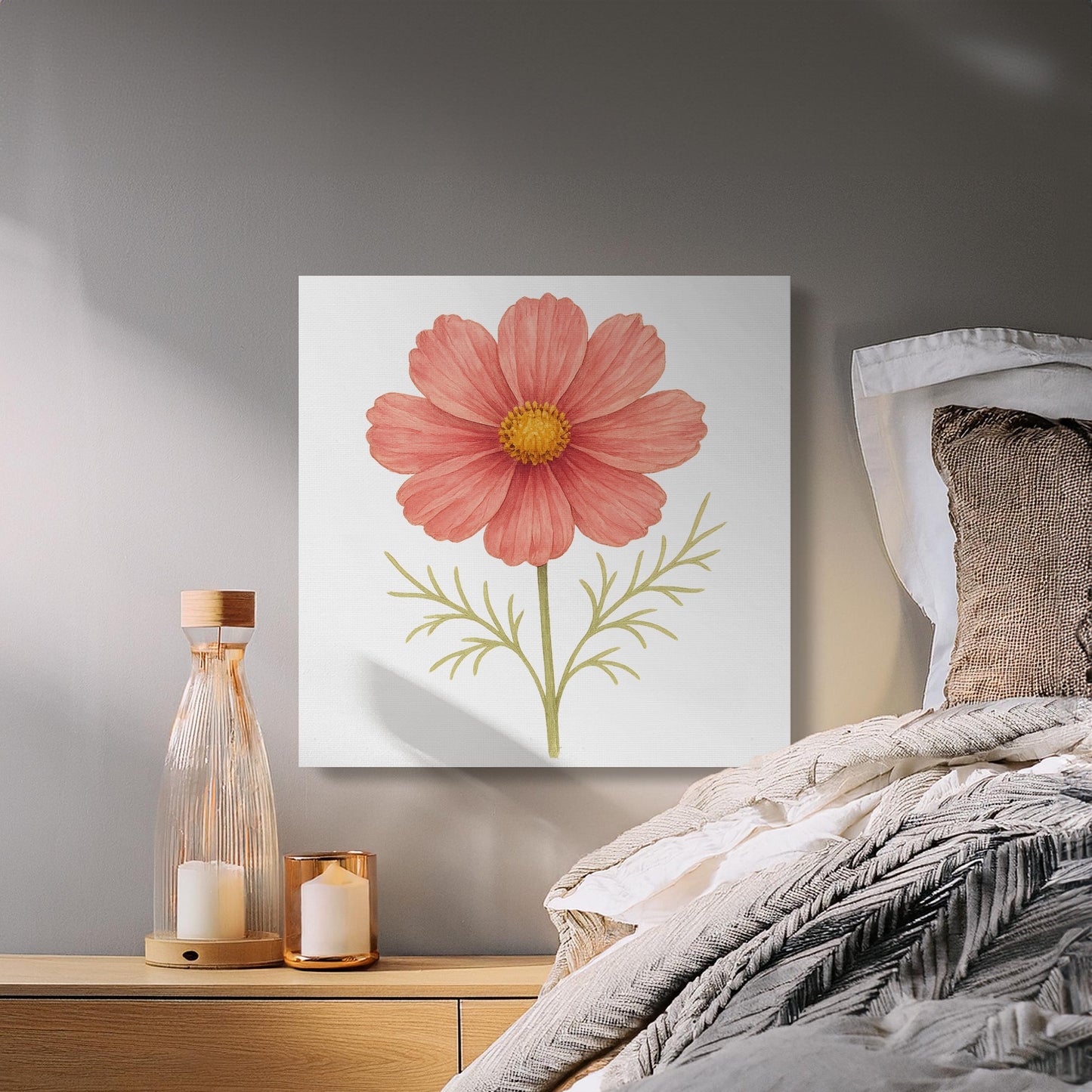 Orange Floral Canvas Wall Art Home Decor product