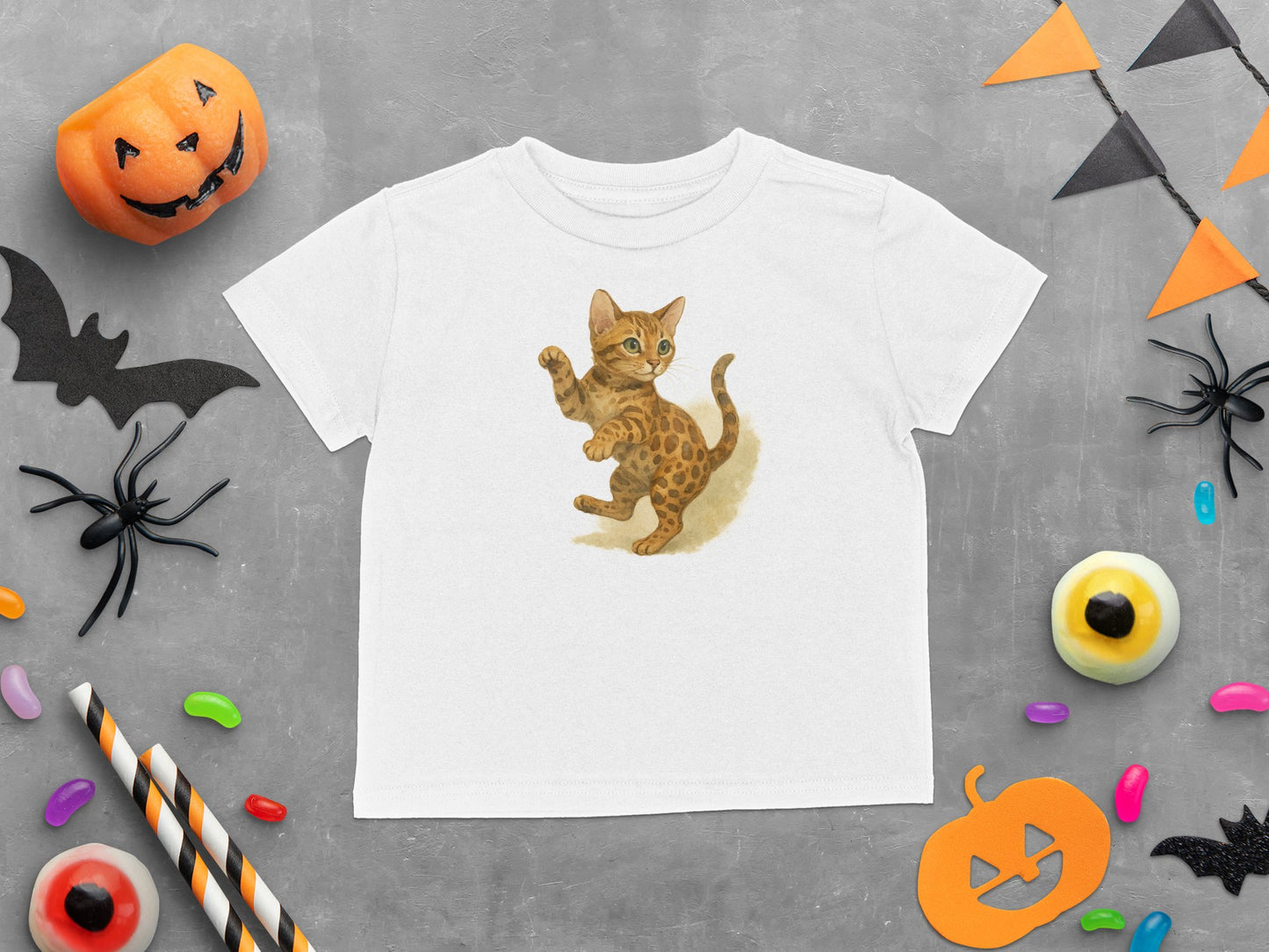 Halloween Cat Print Toddler Shirt Halloween Costume product