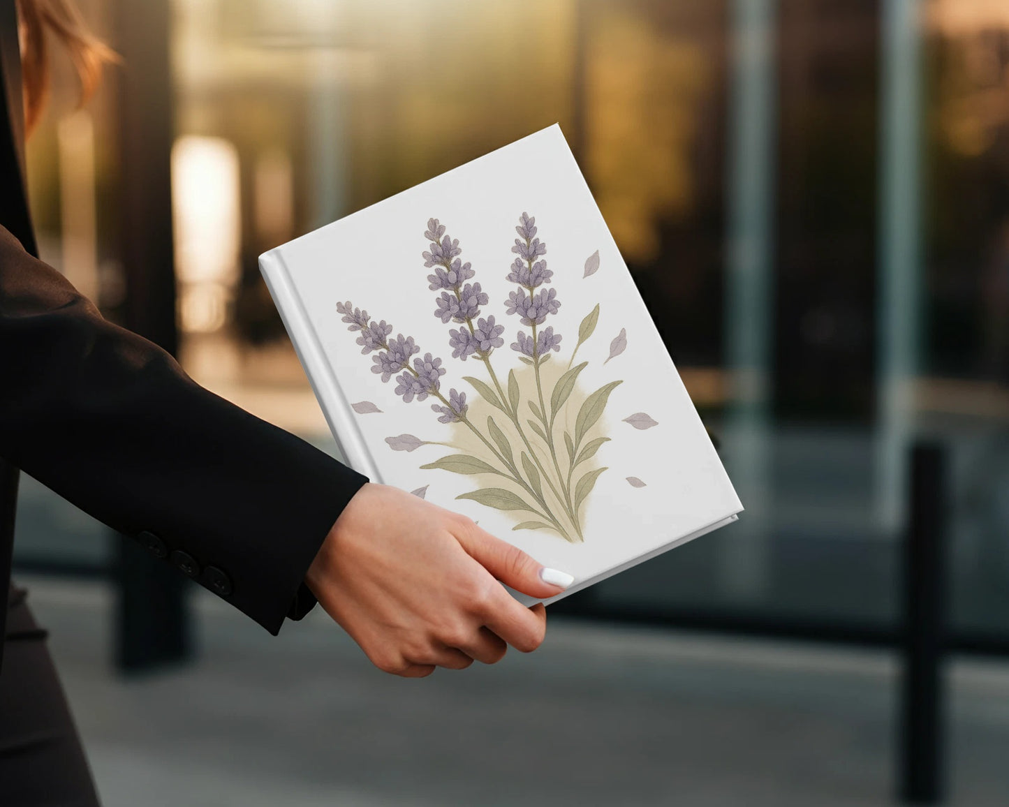 Elegant Lavender Floral Design Hardcover Notebook product