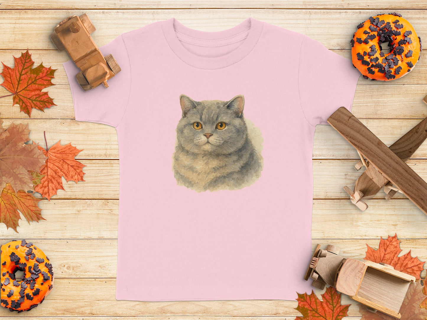 Cute and Adorable Cat Print Pink T-Shirt product