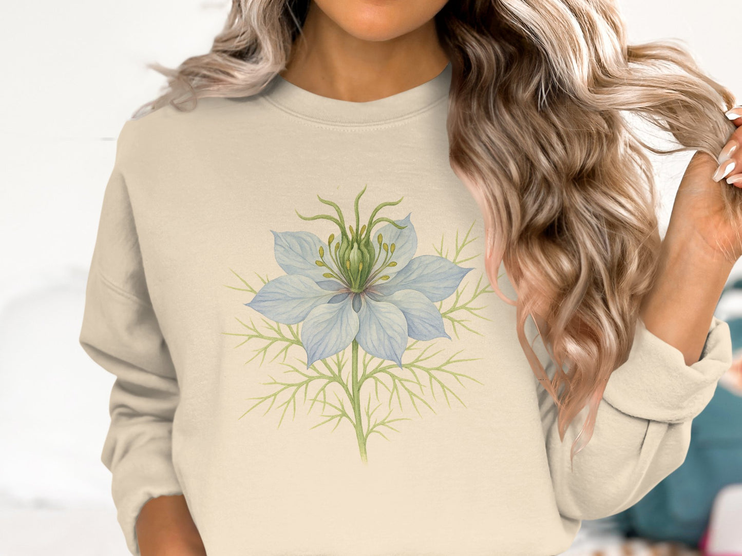 Elegant Sweatshirt with Delicate Floral Design product