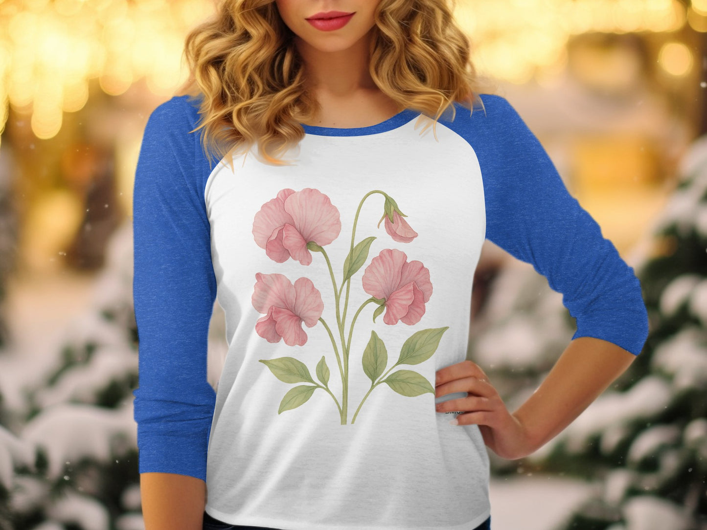 Beautiful Pink Floral Raglan Sleeve Top product type