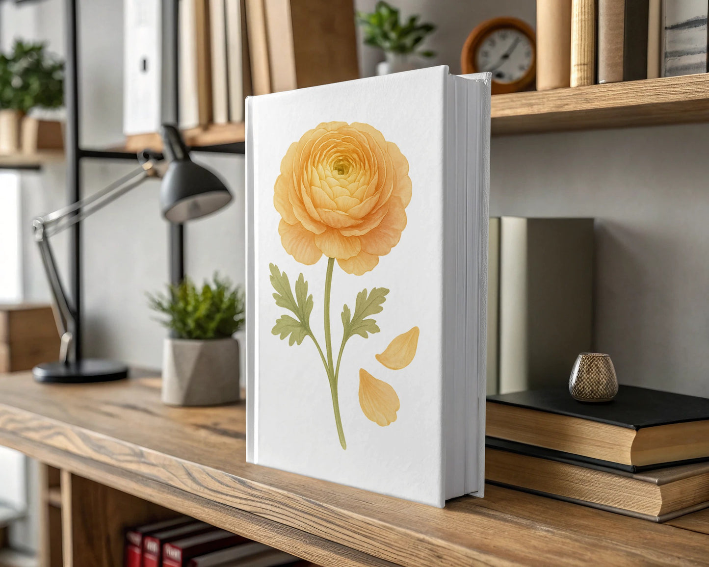 Bright Yellow Flower Design Hardcover Notebook product