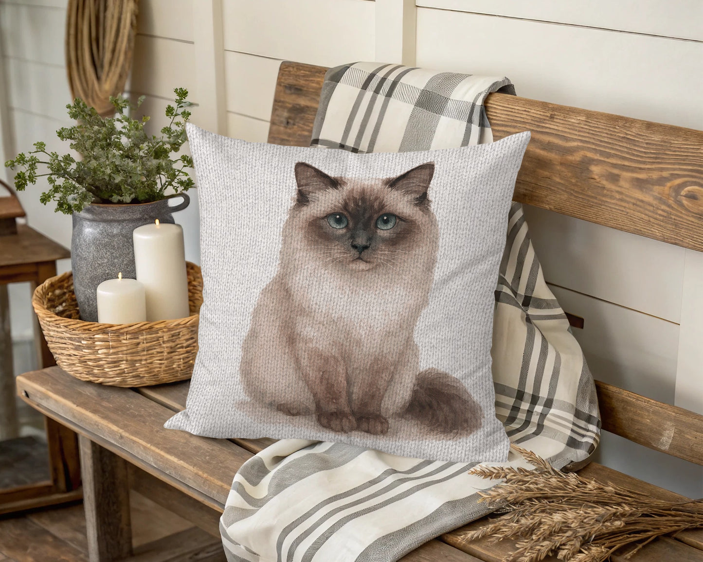 Adorable Ragdoll Cat Print Throw Pillow product type
