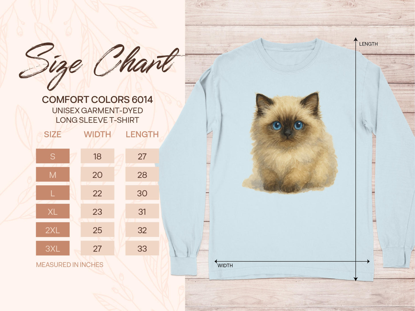 Adorable Fluffy Cat Print Long Sleeve T-Shirt product type