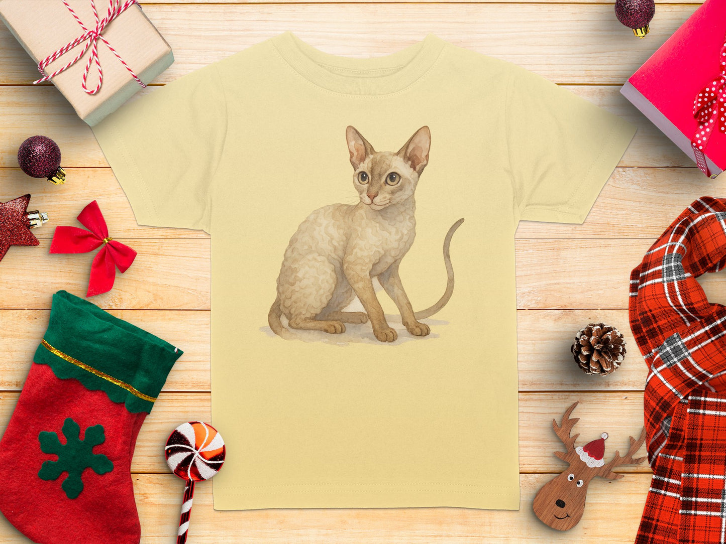 Cute Holiday Decorated Cat Themed T-Shirt product type