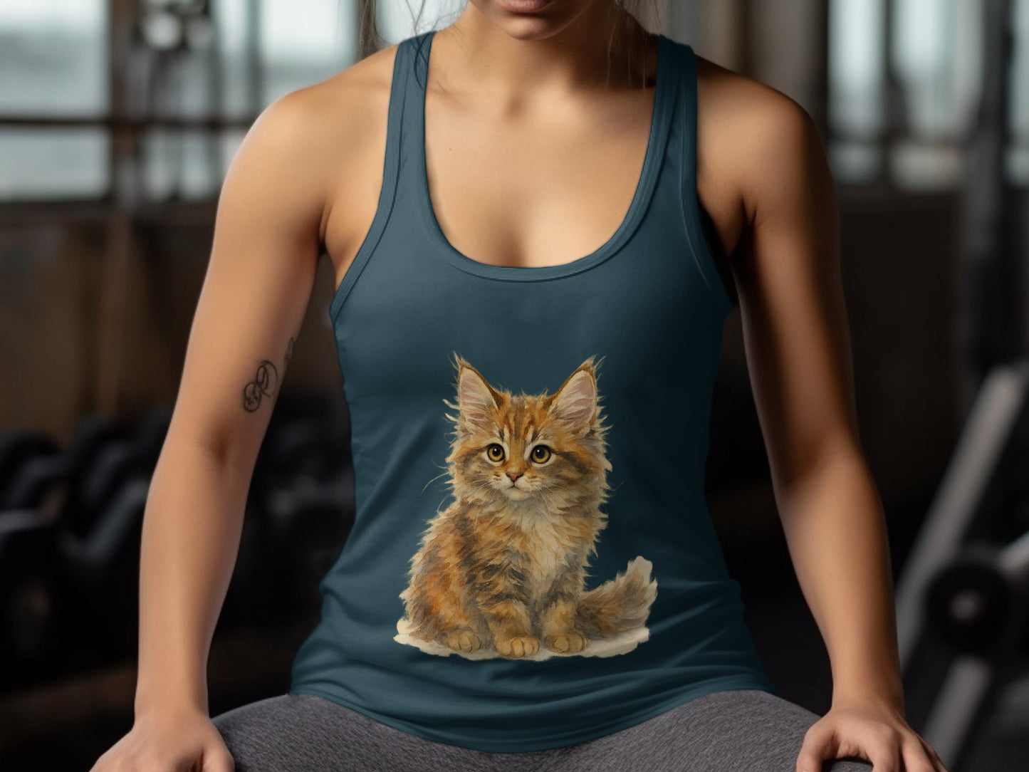 Cute Fluffy Kitten Blue Tank Top Product Type