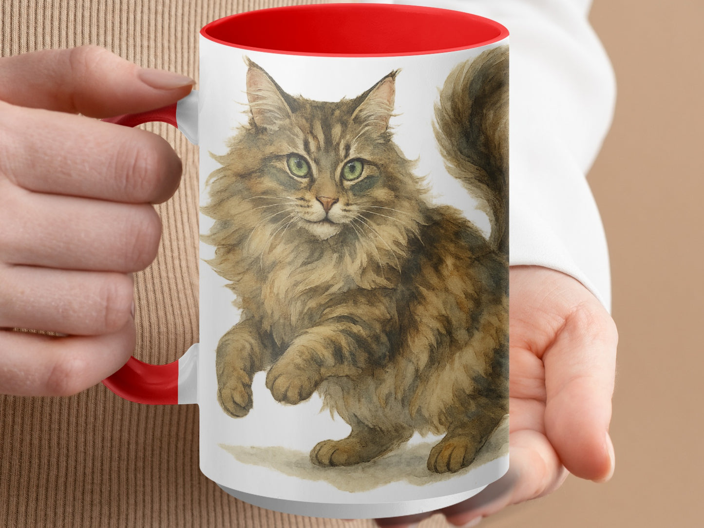 Fluffy Cat Art Design Coffee Mug product