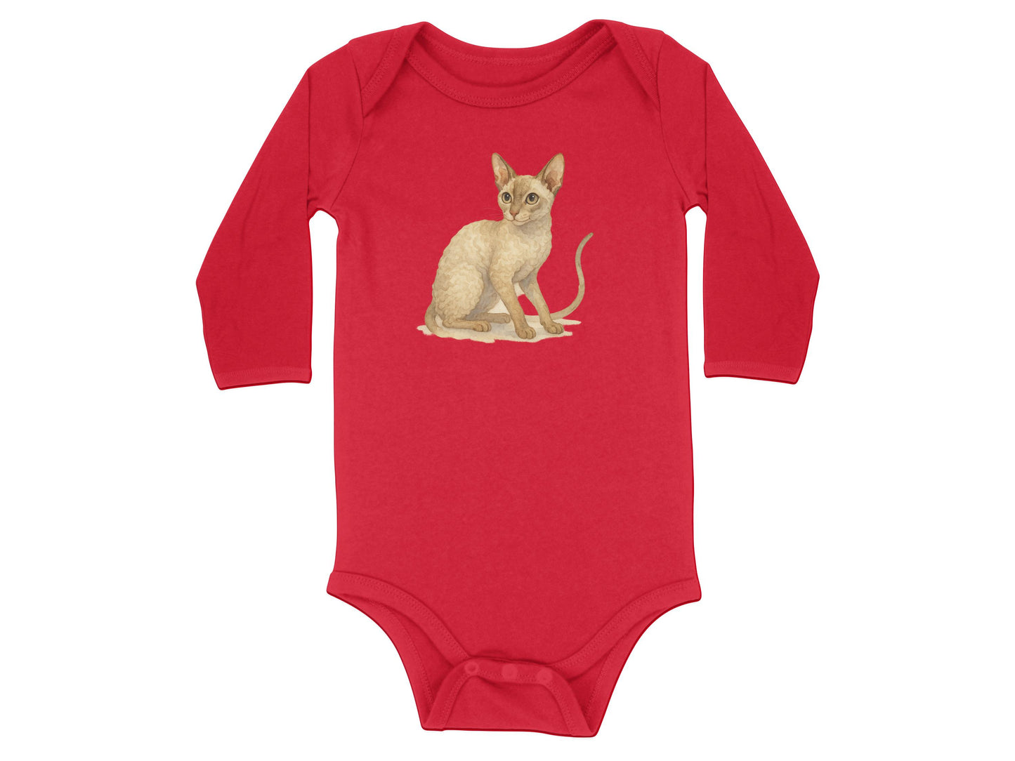 Adorable Sphynx Cat Print Long Sleeve Baby Onesie product
