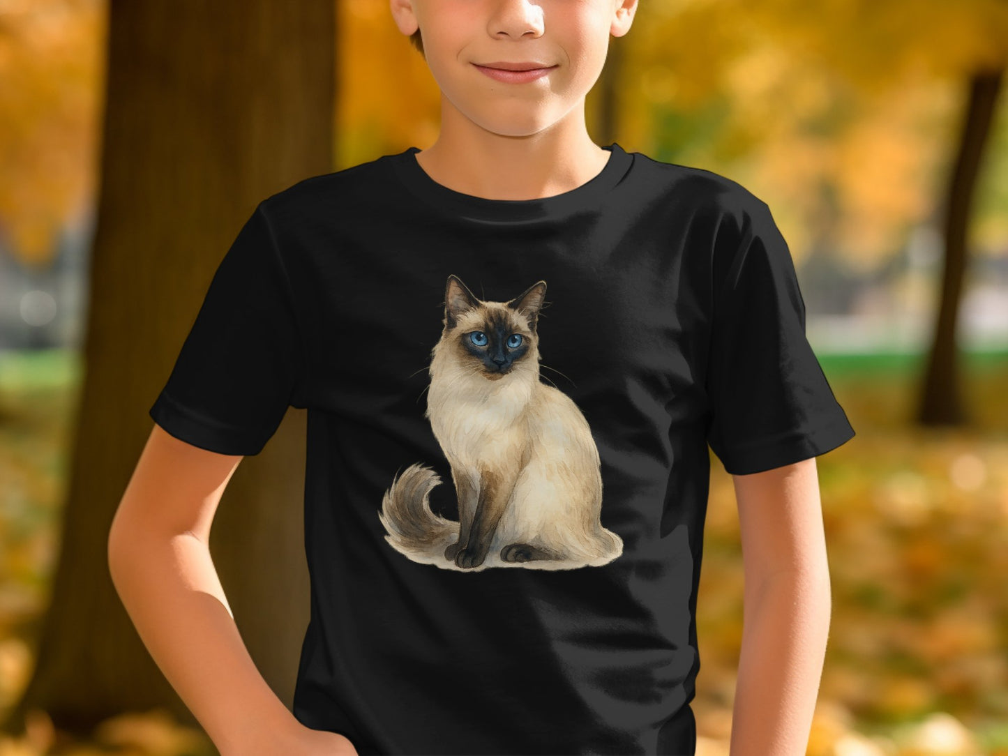 Adorable Siamese Cat Design for Youth T-Shirt product type