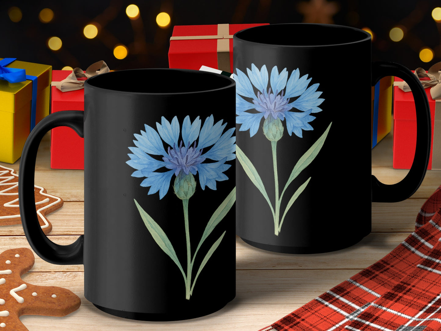 Blue Flower Holiday Mug Perfect Gift for Coffee product