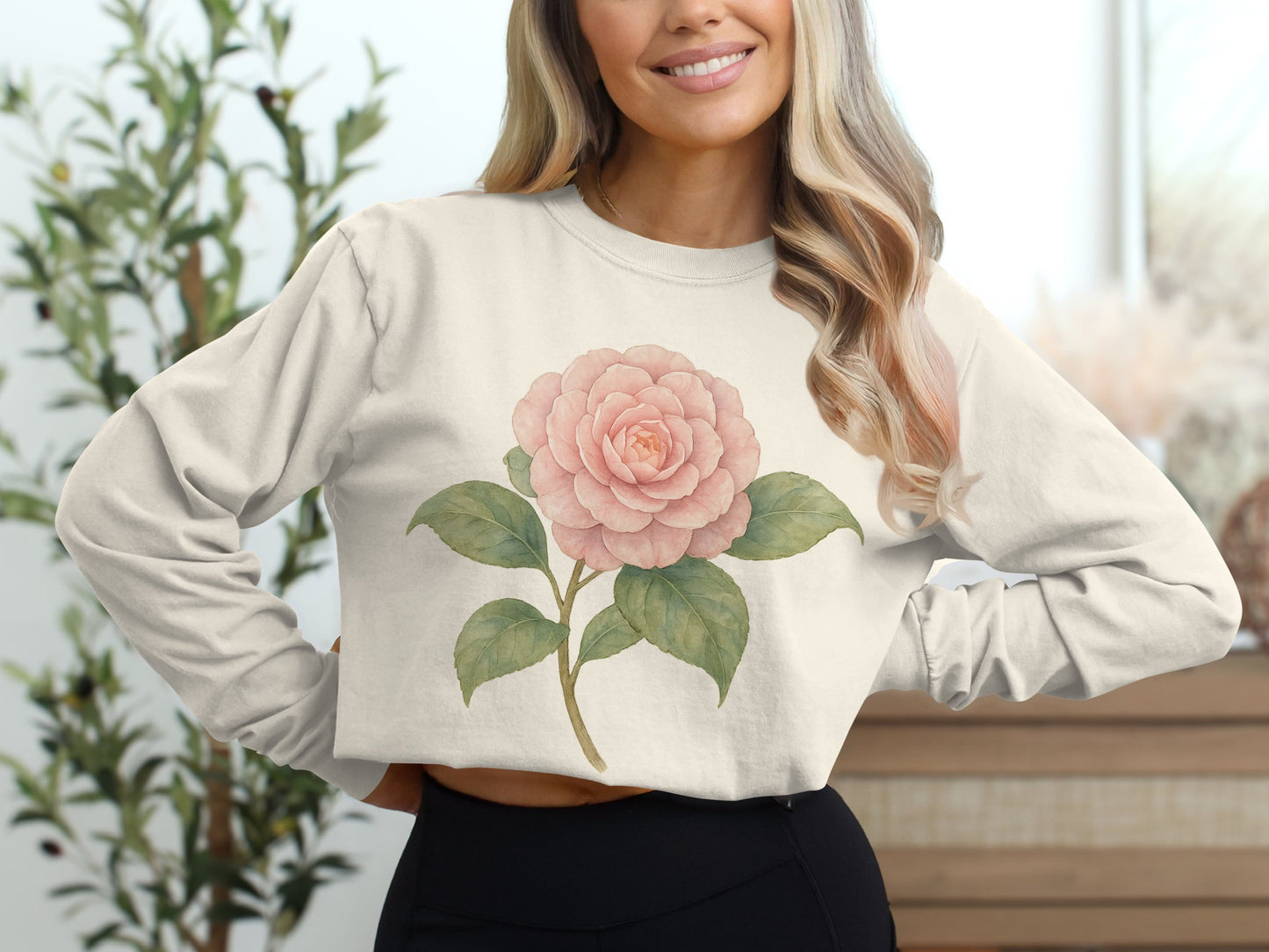 Elegant Floral Print Long Sleeve Top product
