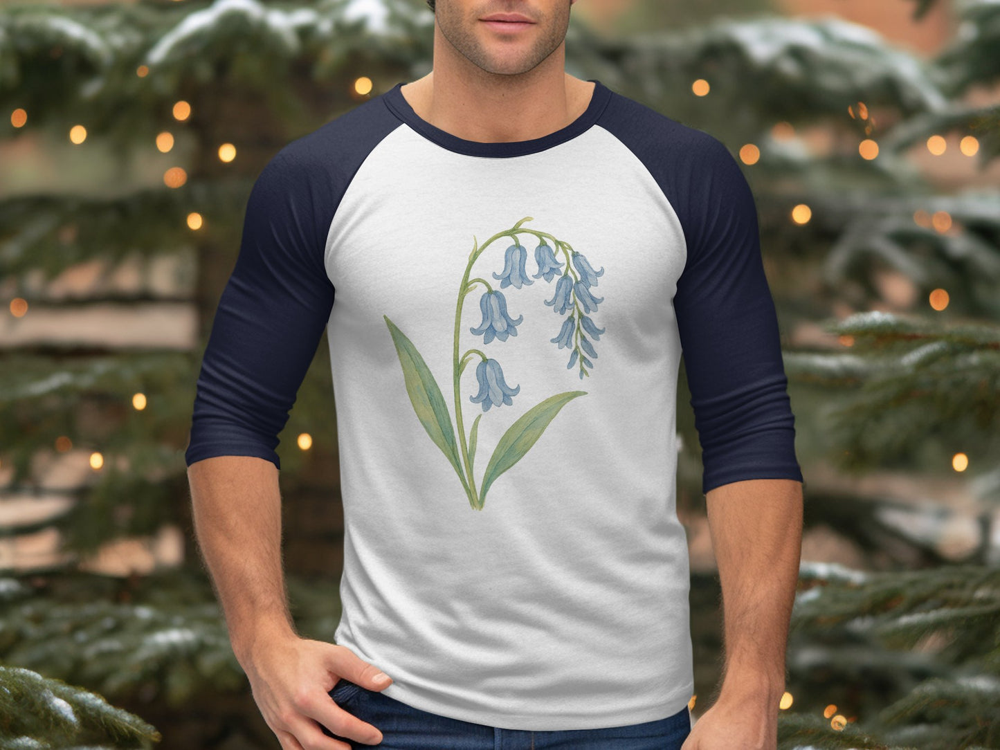 Bluebell Print Raglan Sleeve Baseball Shirt product
