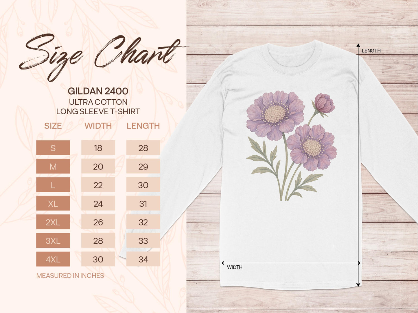 Floral Design Long Sleeve T-Shirt product