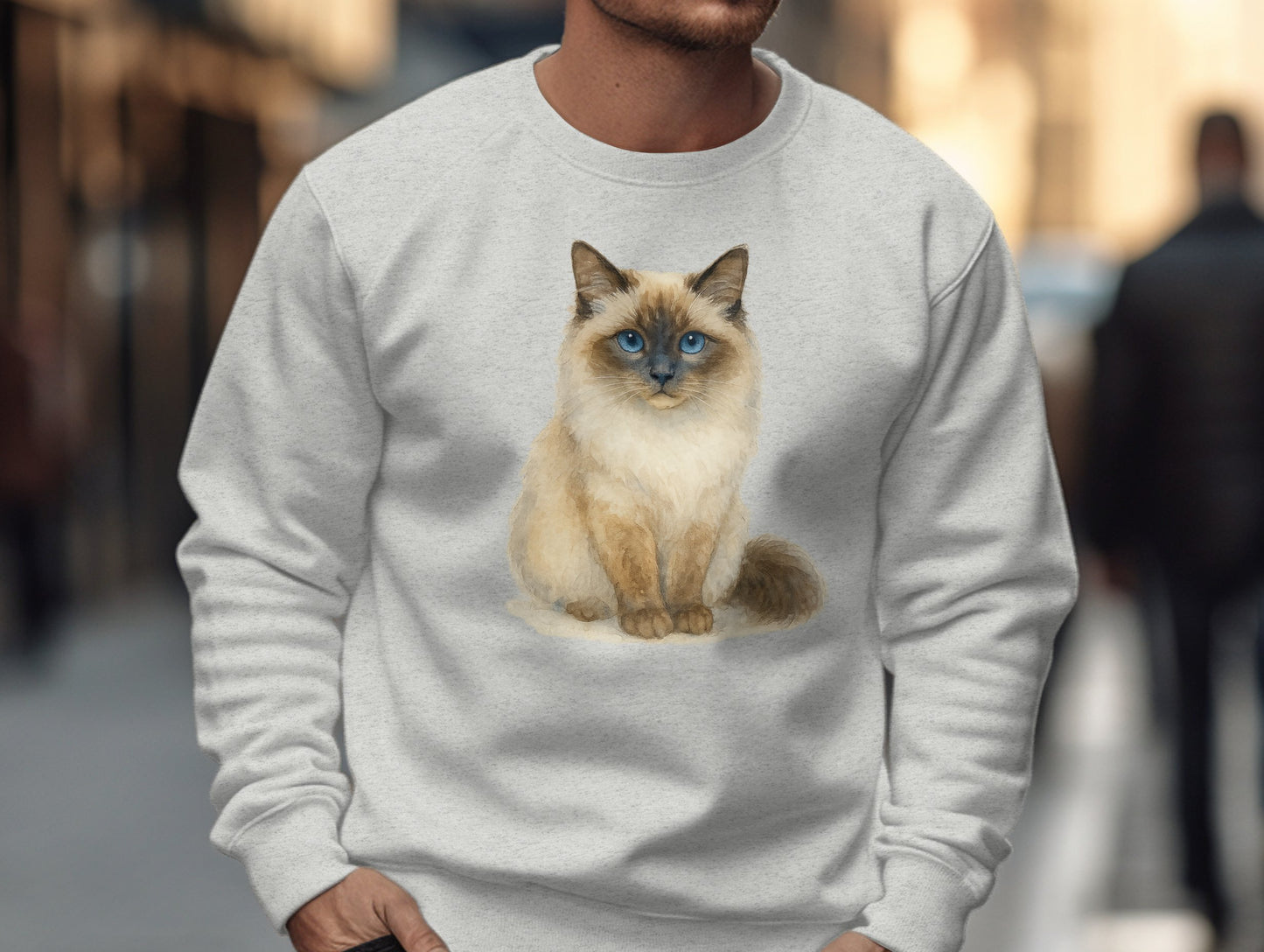 Cozy Sweatshirt Featuring Cute Fluffy Cat Design product type