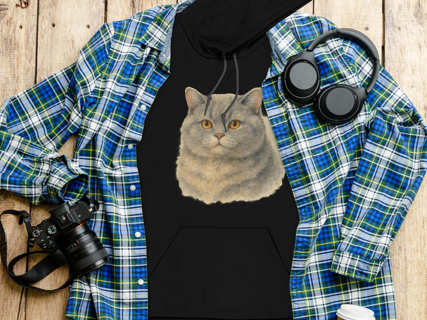 Cute Cat Graphic Hoodie Casual Wear Outfit product