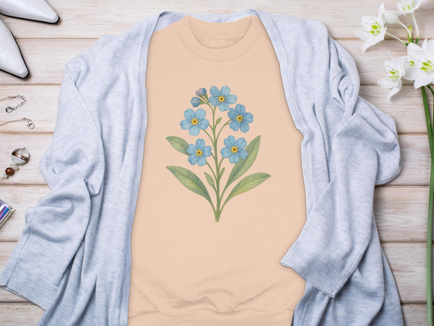 Stunning Floral Design on Cozy Graphic Sweatshirt Product