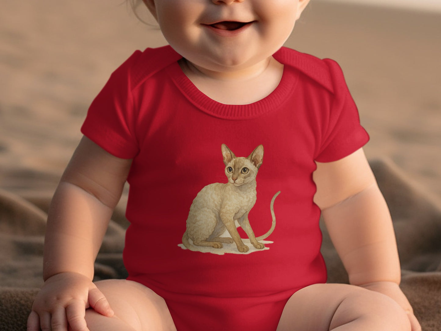 Adorable Baby Bodysuit with Cute Cat Print product type