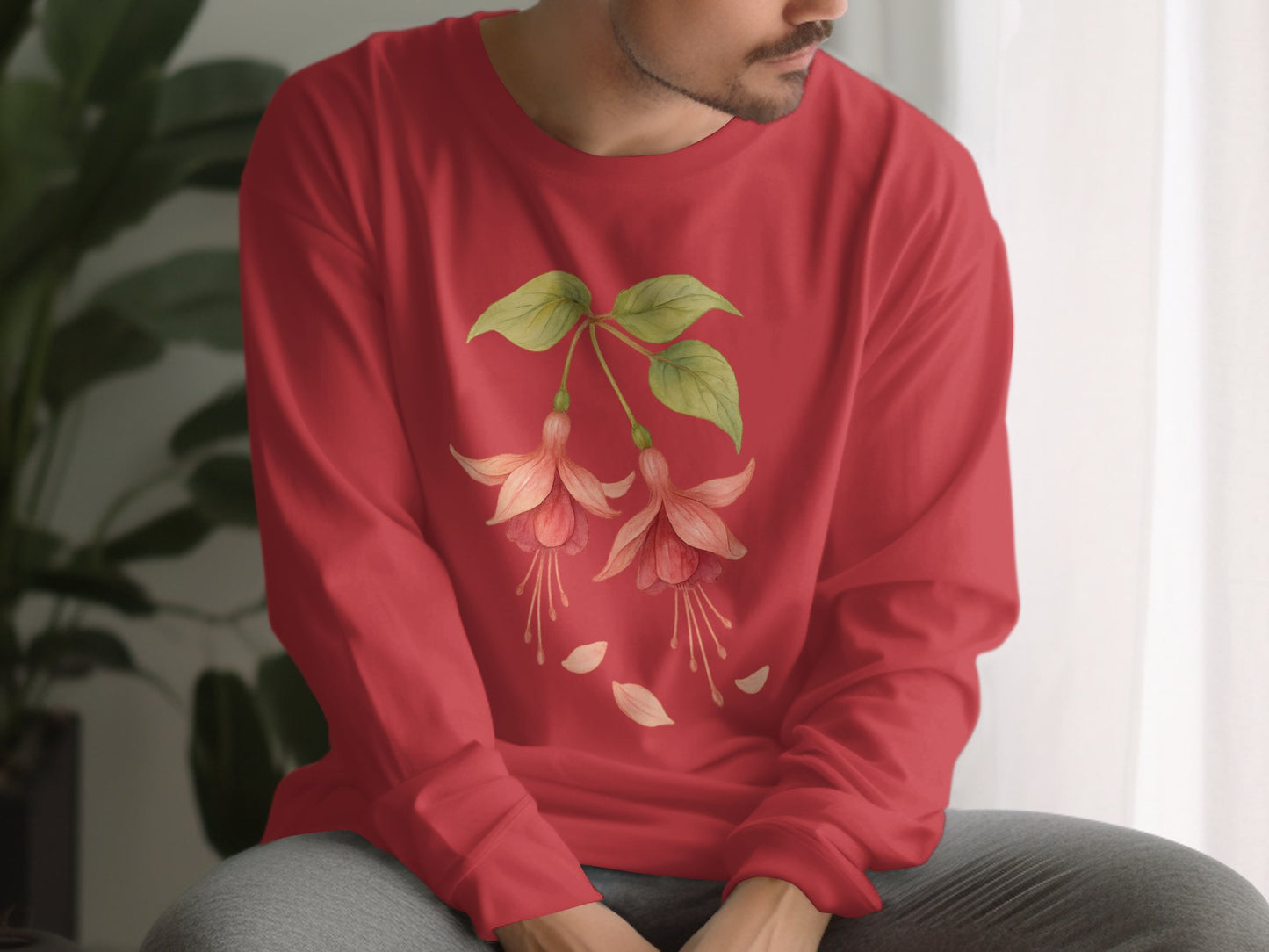 Floral Graphic Red Long Sleeve Shirt product type