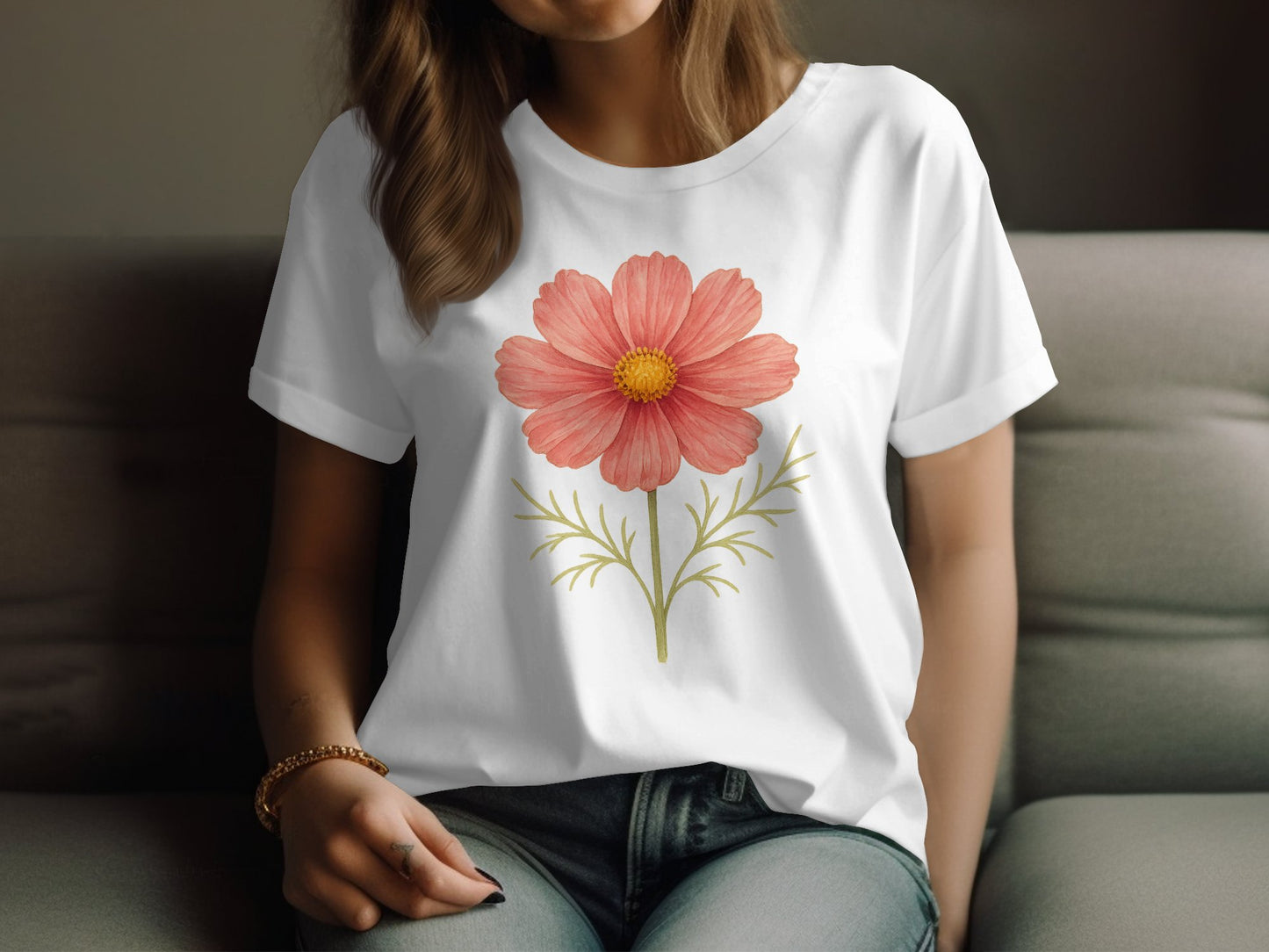 Delicate Pink Floral Design Casual Streetwear product type