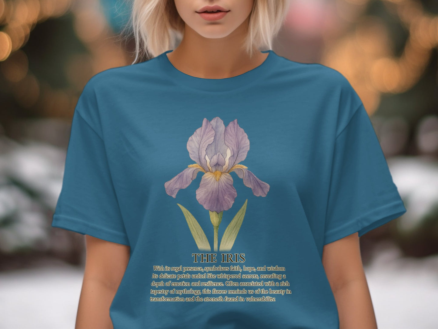 Beautifully Illustrated Iris Flower Graphic T-Shirt product