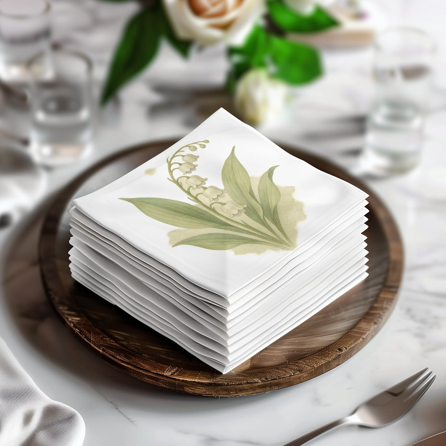 Elegant Floral Design Napkins for Special Events product