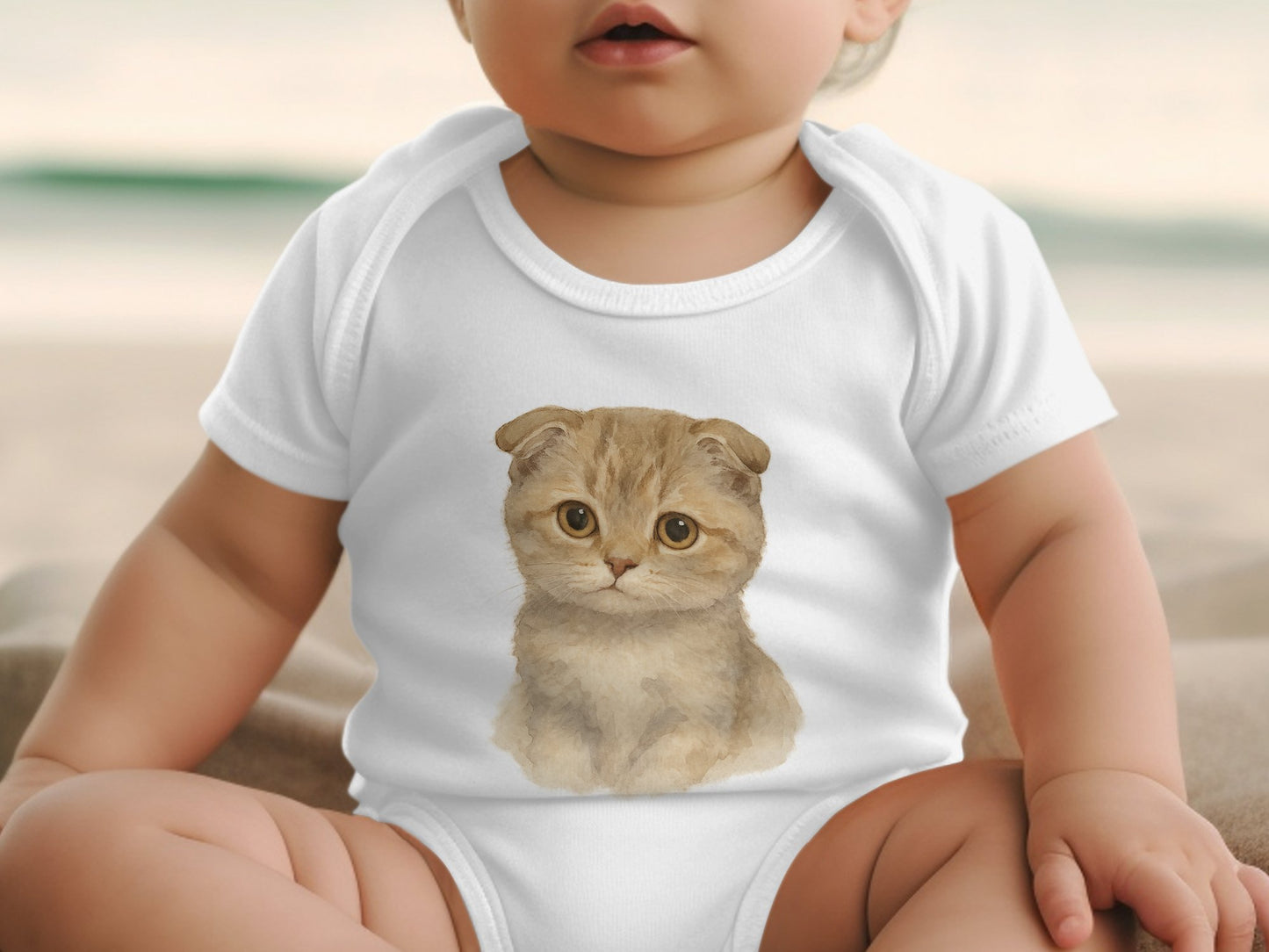 Adorable Baby Onesie Featuring Cute Kitten Print product