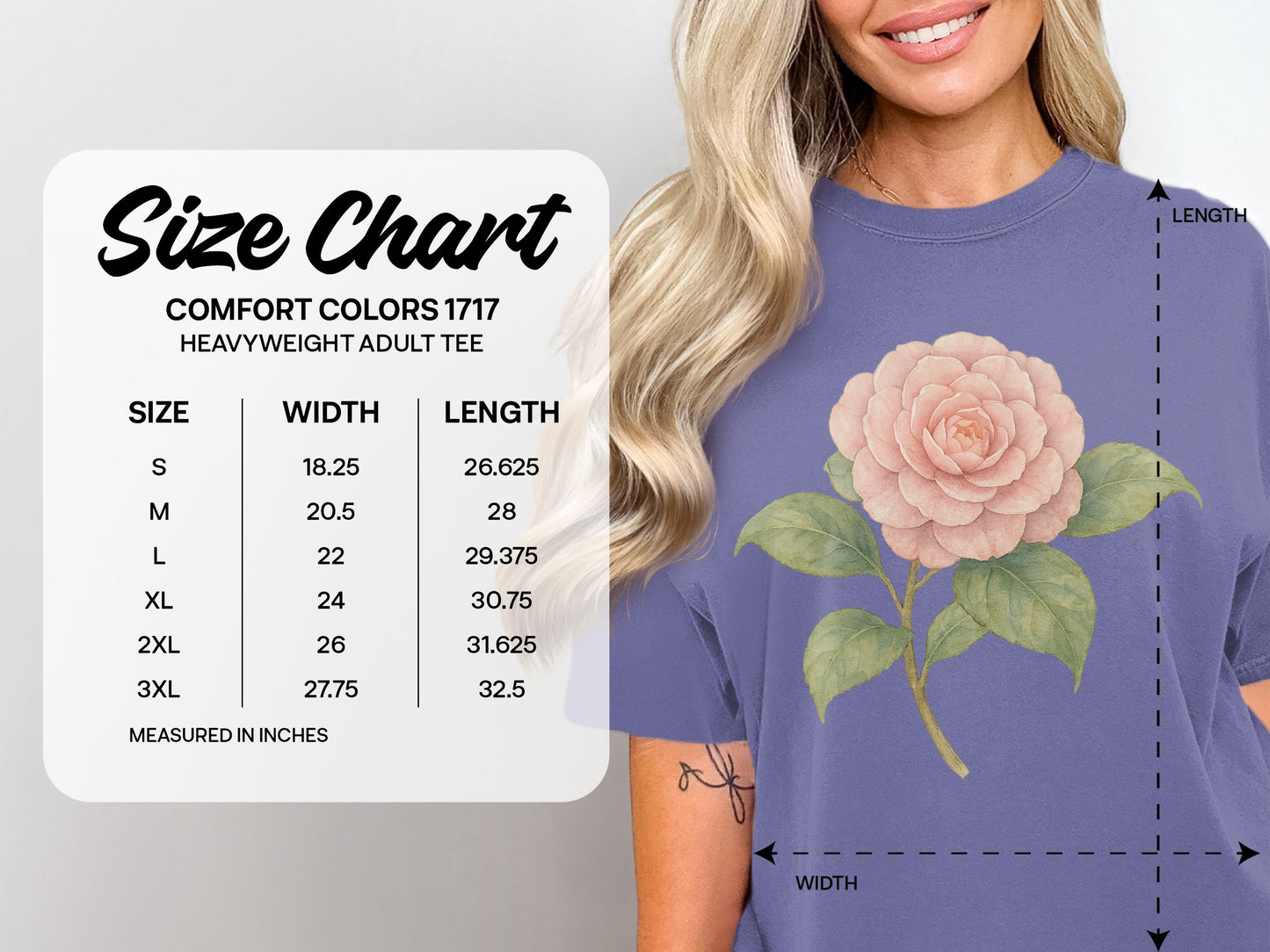 Pastel Pink Flower Design Heavyweight Adult Tee product