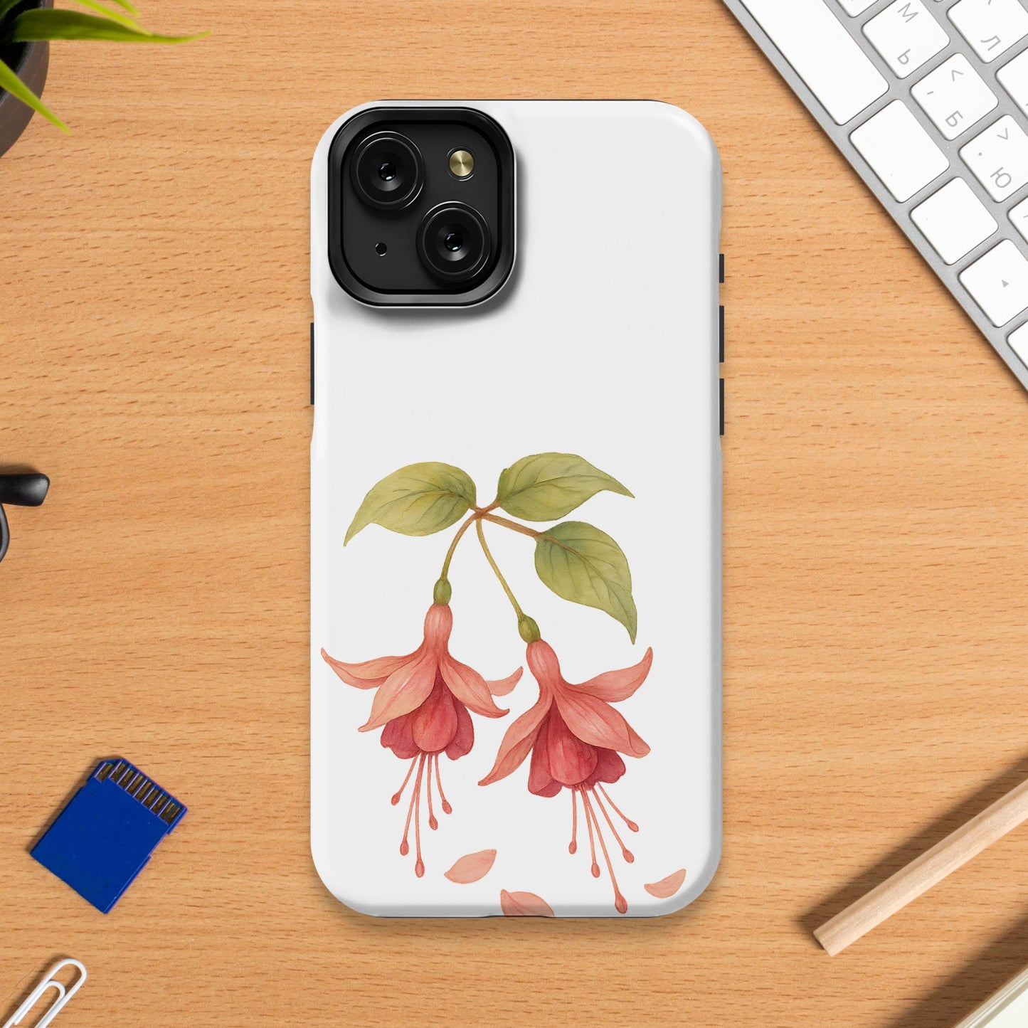 Beautiful Fuchsia Flower Design iPhone Case product