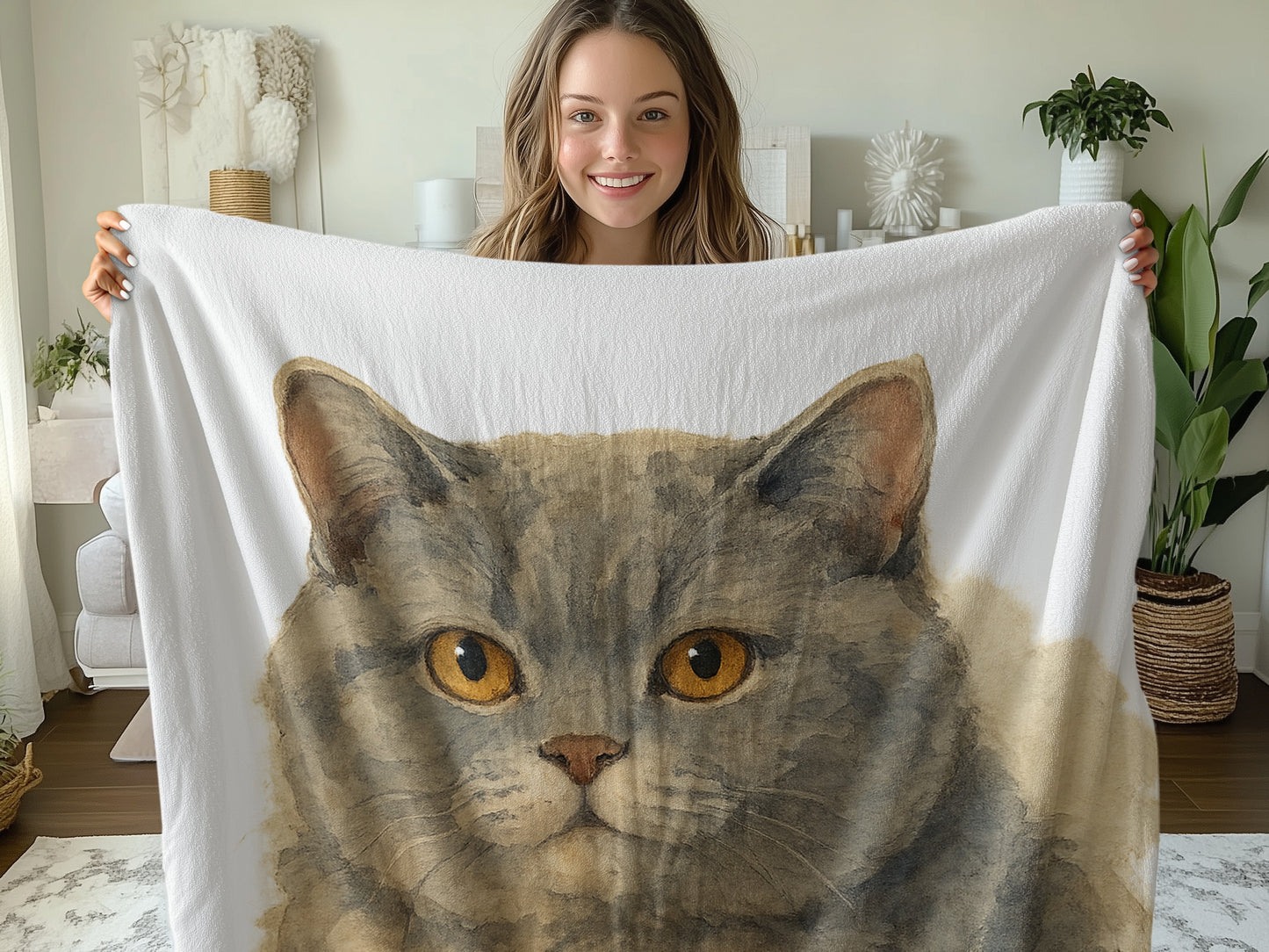 Cozy Winter Blanket with Cat Face Design product type