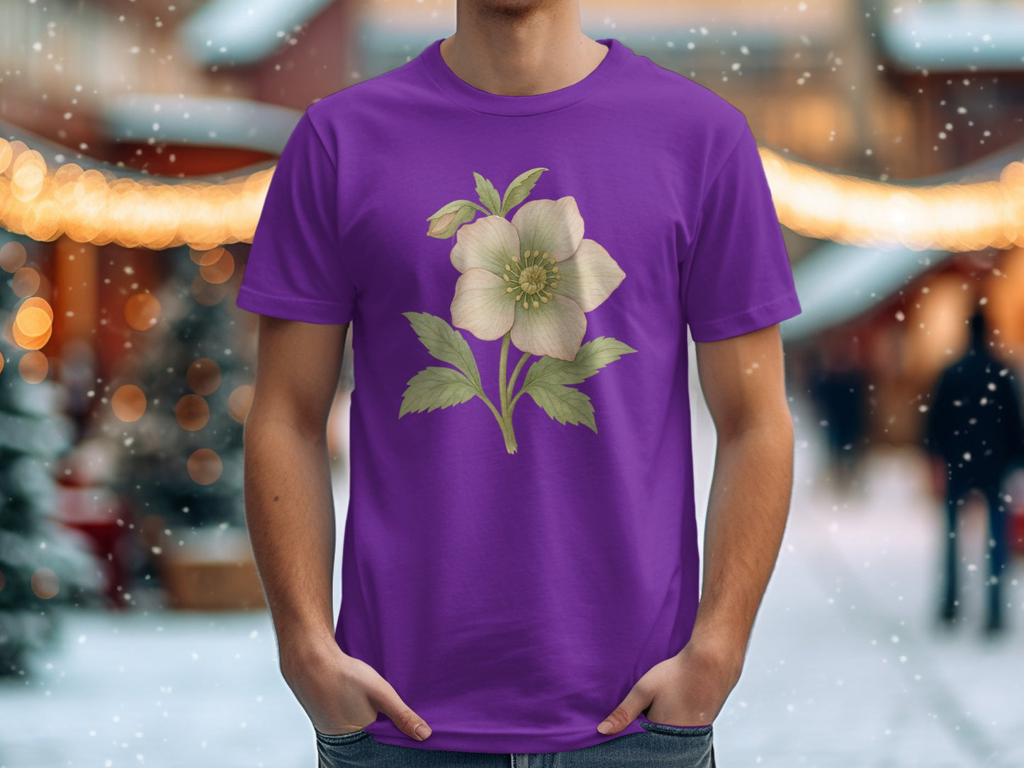 Purple T-Shirt with Elegant Floral Design product type