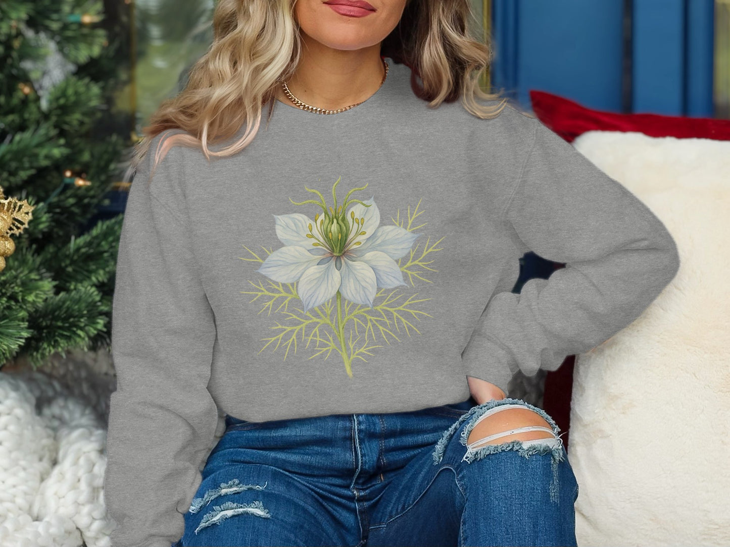 Elegant Floral Print Design Women's Sweatshirt product