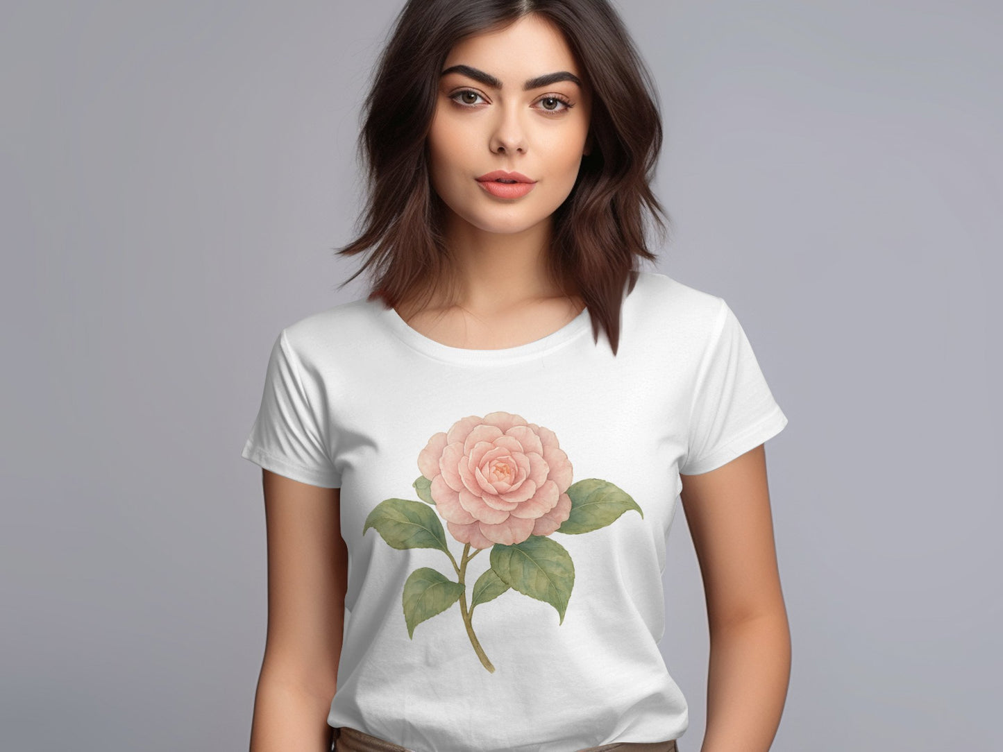 Elegant Floral Design T-Shirt Casual Wear Garment product type