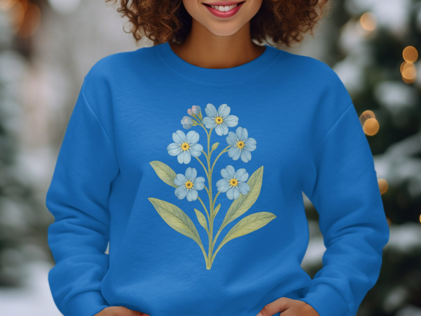 Blue Sweatshirt with Beautiful Floral Design product