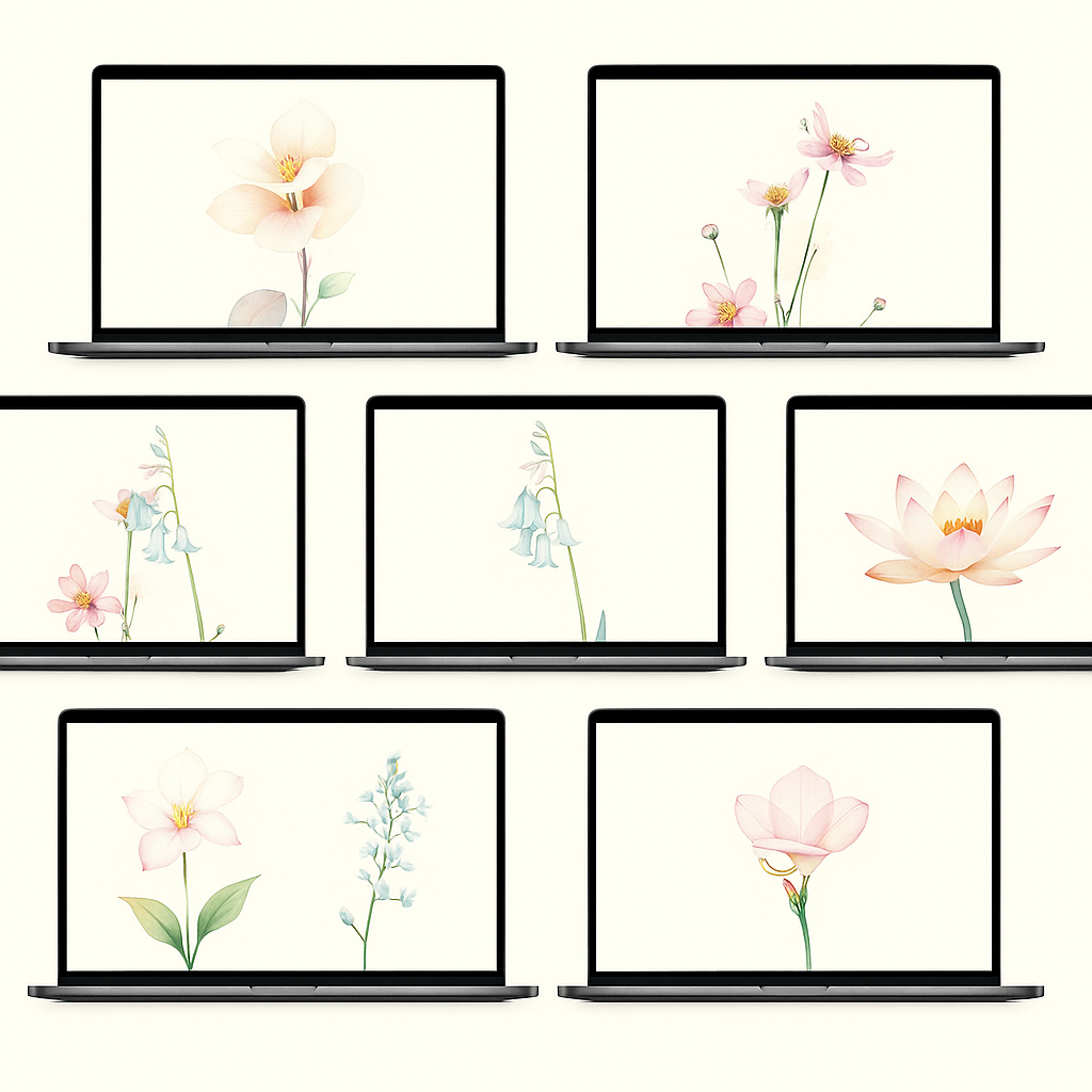 Gentle Bloom: 366 Elegant Watercolor Floral Desktop Wallpapers–Serene Digital Backgrounds for Daily Calm & Beauty | Art for Mindful Screens