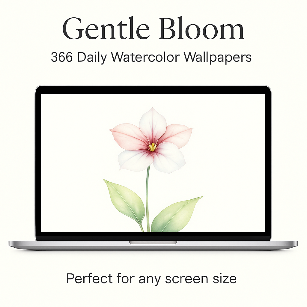 Gentle Bloom: 366 Elegant Watercolor Floral Desktop Wallpapers–Serene Digital Backgrounds for Daily Calm & Beauty | Art for Mindful Screens