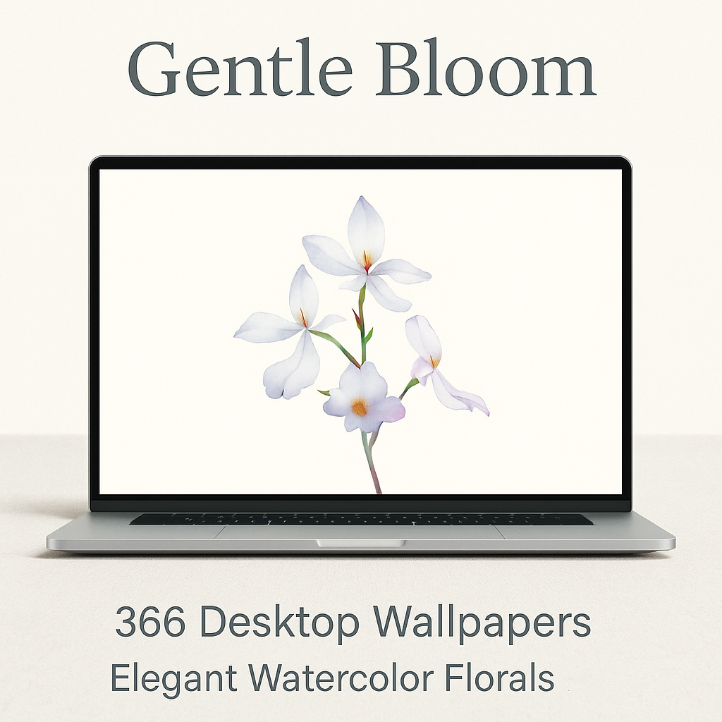 Gentle Bloom: 366 Elegant Watercolor Floral Desktop Wallpapers–Serene Digital Backgrounds for Daily Calm & Beauty | Art for Mindful Screens