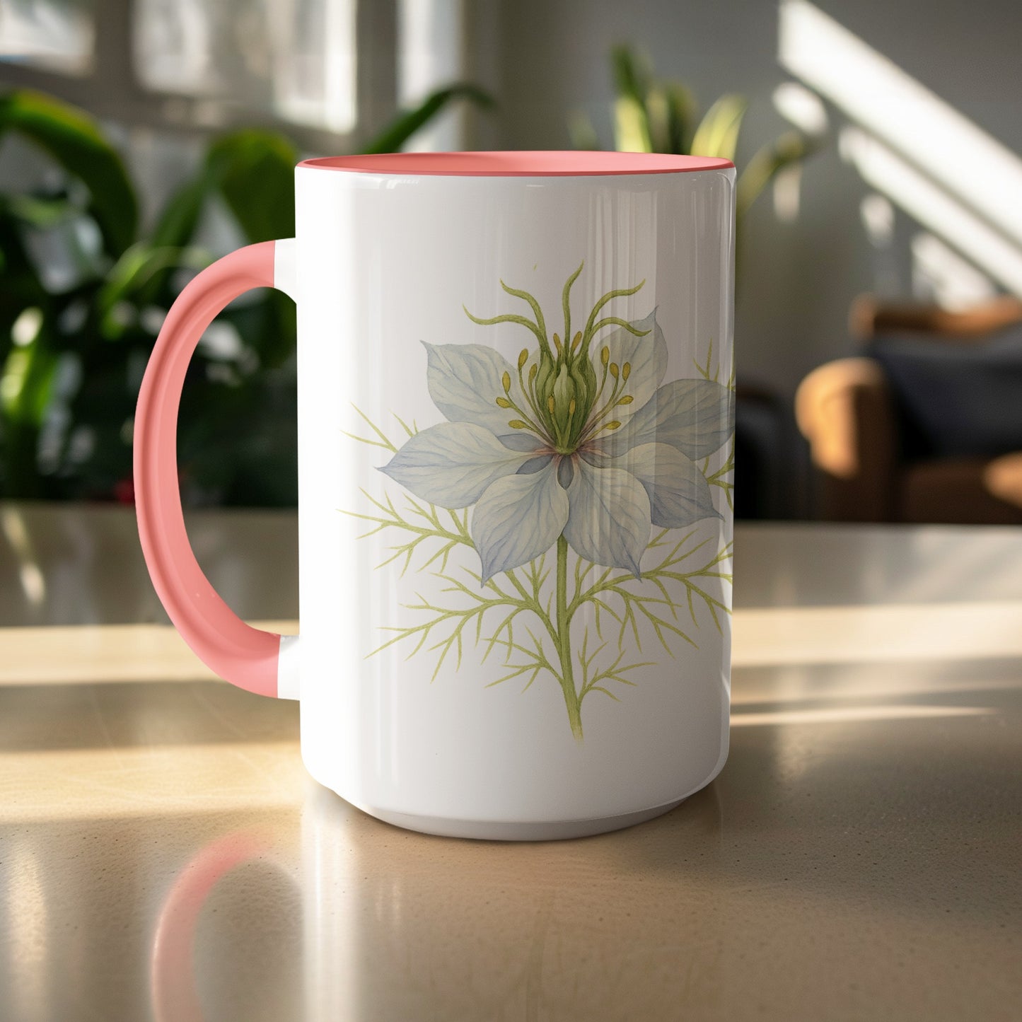 Floral Design White and Pink Coffee Mug product type