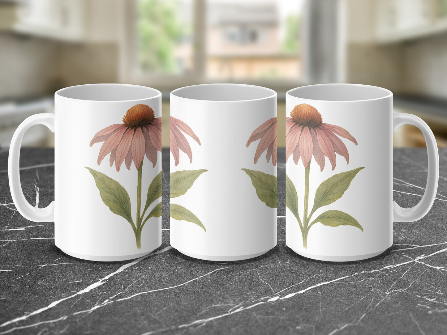 Beautiful Pink Flower Design Ceramic Mug product