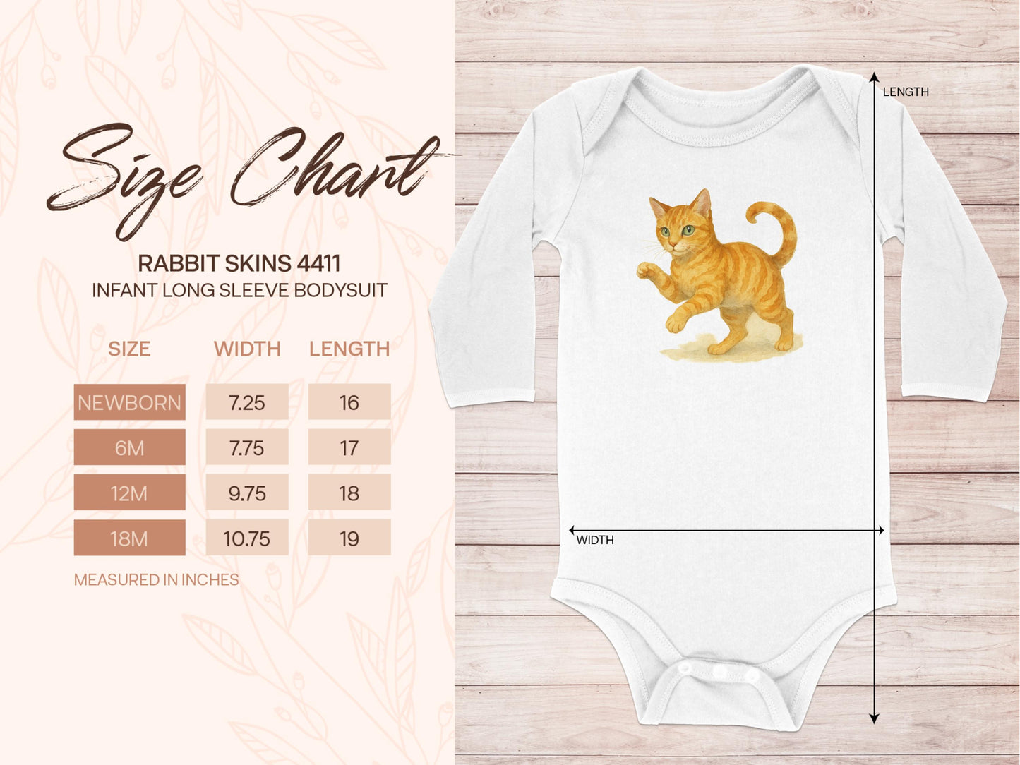 Cute Kitten Print Long Sleeve Infant Bodysuit product