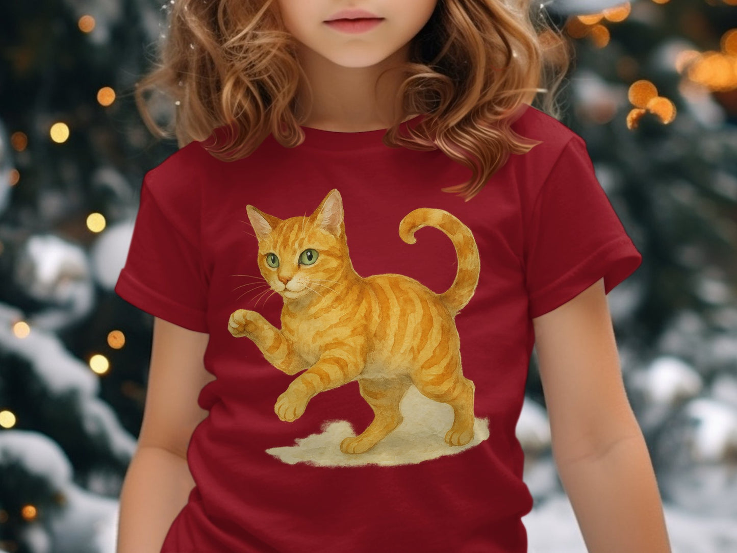 Playful Orange Cat Illustration T-shirt product type