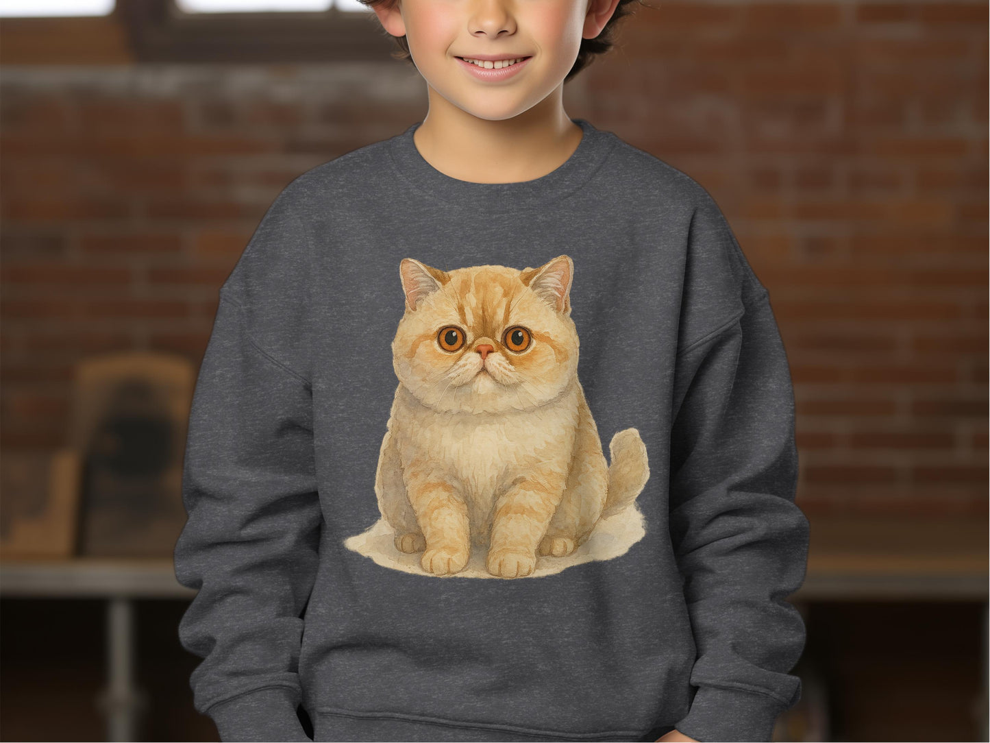 Adorable Cat Graphic Printed Youth Sweatshirt product