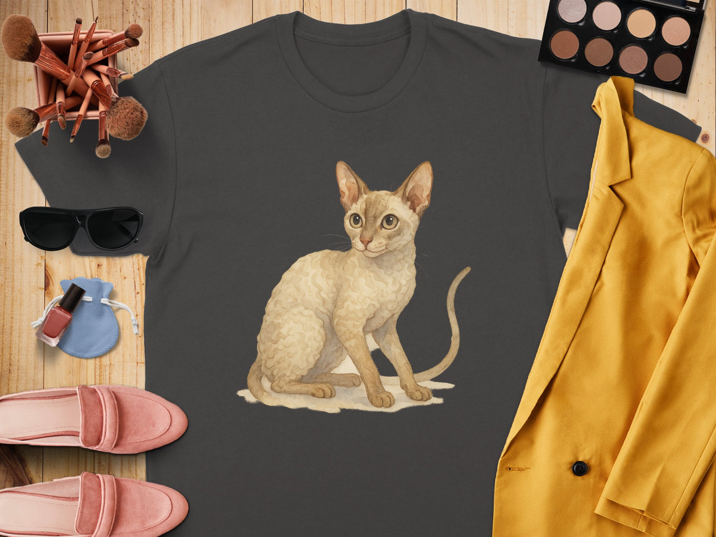 Cute Cat Illustration Graphic Tee shirt product type