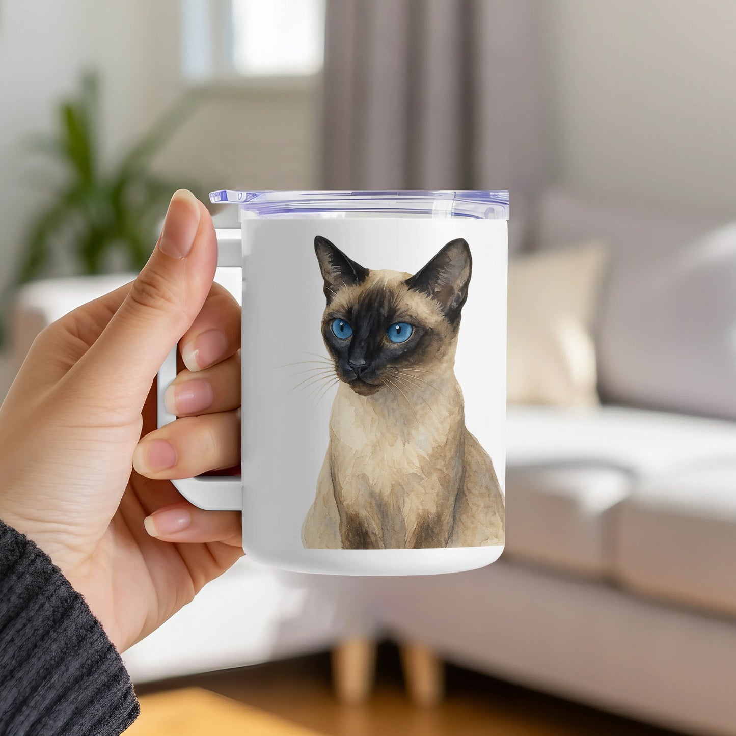 Siamese Cat Art Print Coffee Mug Unique Drinkware Product
