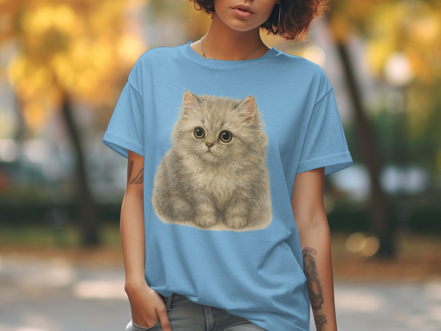Cute Fluffy Kitten Graphic Design T-Shirt product type