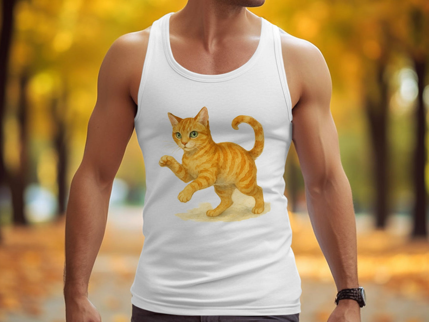 Playful Ginger Cat Lightweight Tank Top product