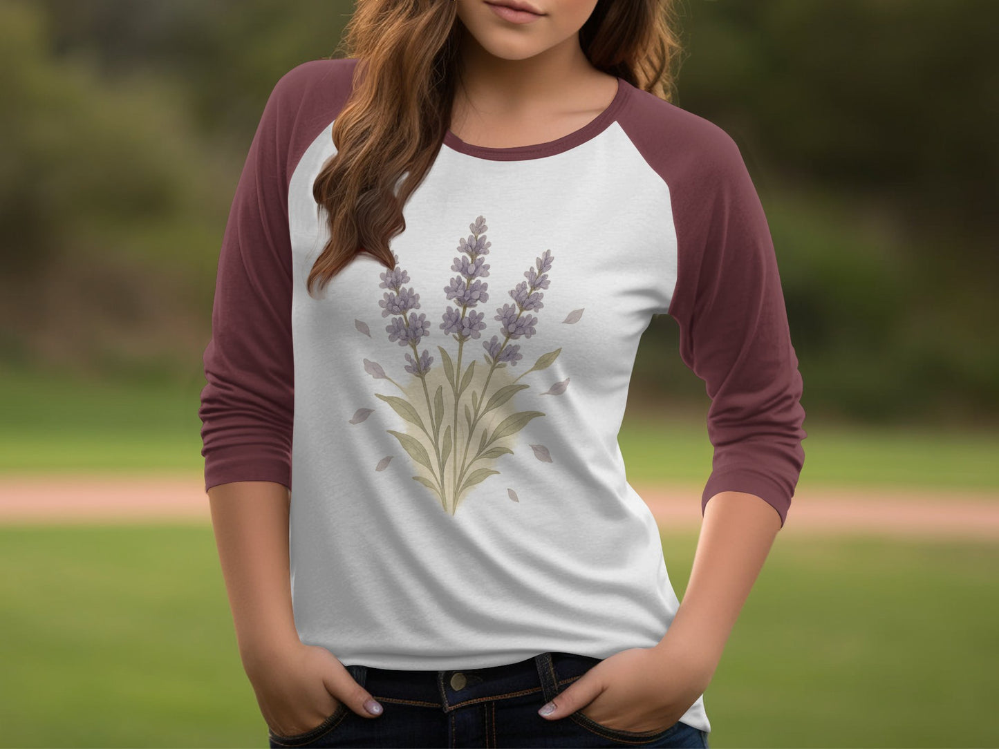 Beautiful Lavender Design Long Sleeve Shirt product