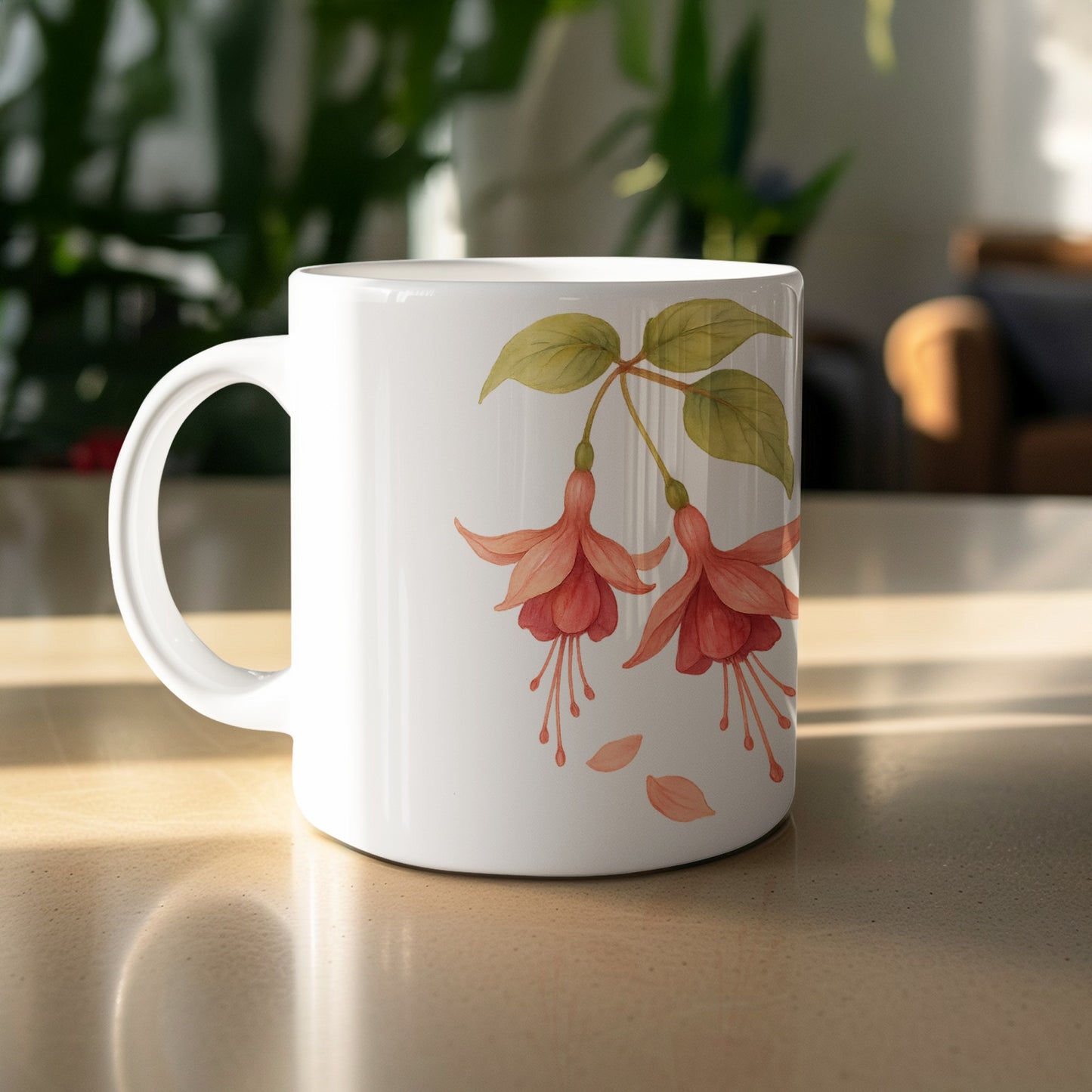 Beautiful Fuchsia Floral Print Coffee Mug product