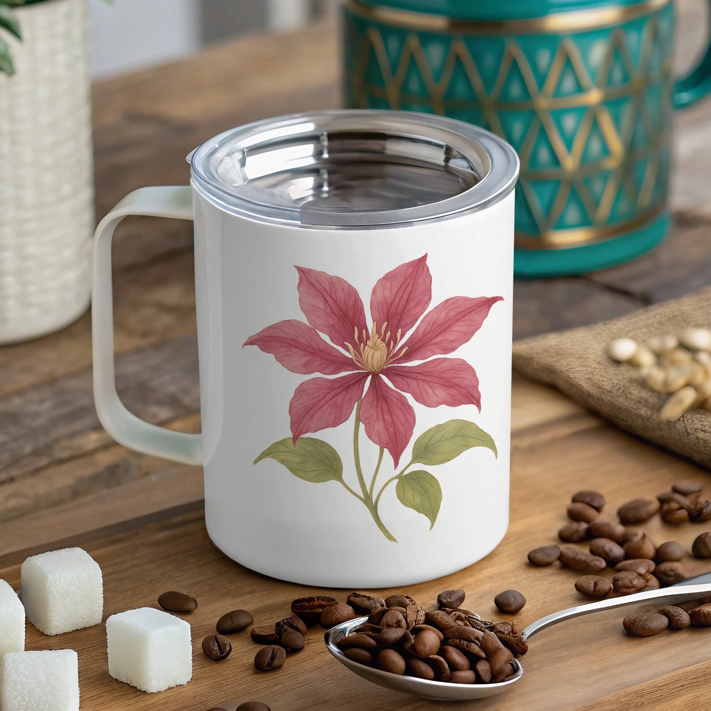 Floral Design Coffee Mug with Handle product